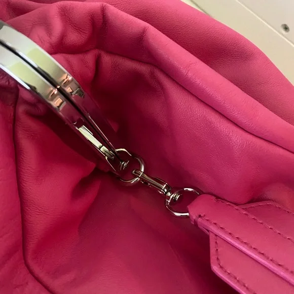 MaxMara Fuchsia Clutch with Silver Accents - Picture 5 of 9